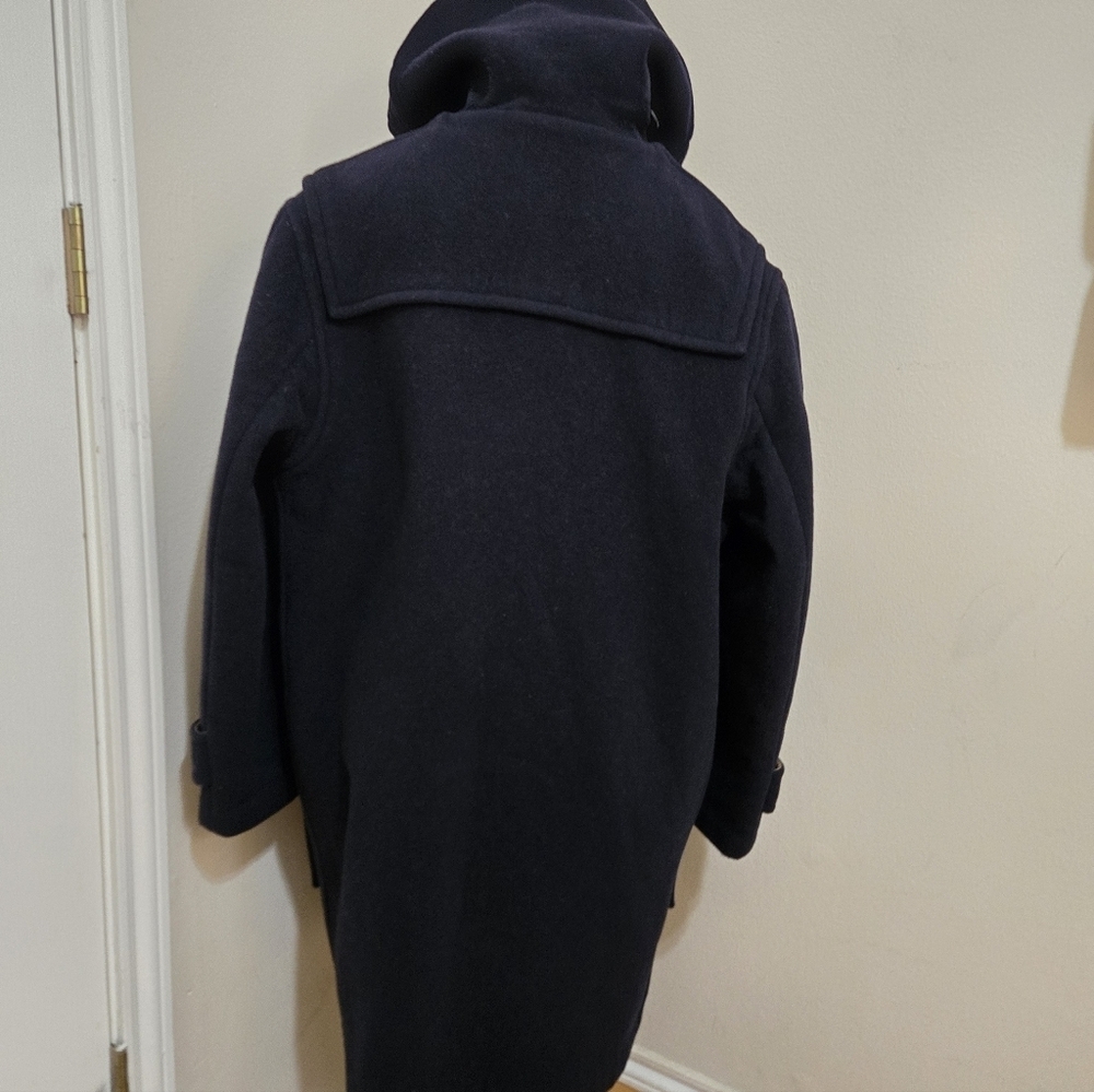 Womens Burberry Over Sized Navy Blue Wool Duffle Coat Sz M - Picture 4 of 12